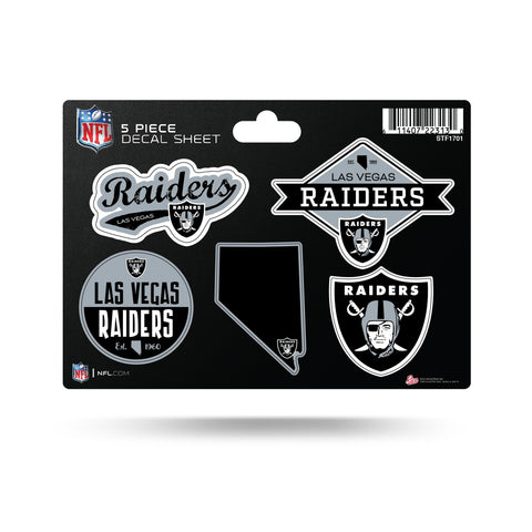 Las Vegas Raiders Decal 5 Piece Sticker Sheet