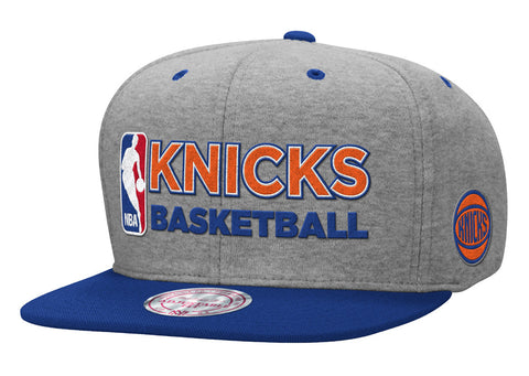 New York Knicks Snapback Mitchell & Ness Heather Jersey Cap Grey Blue