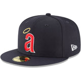 California Angels Fitted New Era 59Fifty Cooperstown Collection Wool Hat Cap Navy
