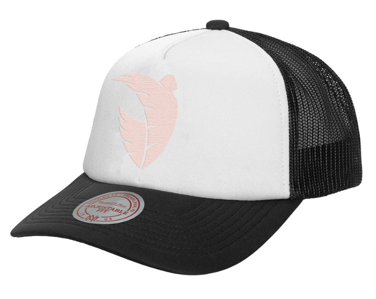 Angel City FC Snapback Mitchell & Ness Classic Trucker White Black Hat Cap - THE 4TH QUARTER