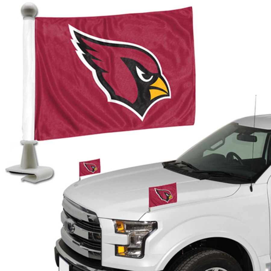 Arizona Cardinals Auto Ambassador 2PC Car Mini Flag Set - THE 4TH QUARTER