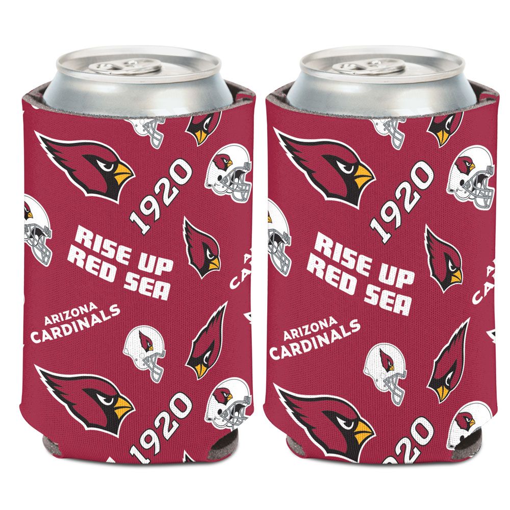 Arizona Cardinals 12oz Scatterprint Can Cooler Kaddy Holder - THE 4TH QUARTER