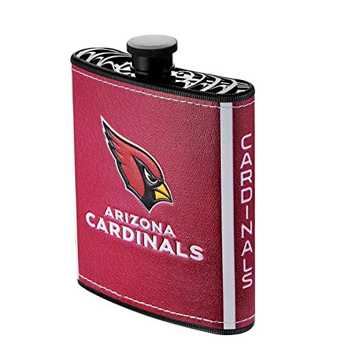 Arizona Cardinals 7oz. Logo Wrapped Plastic Hip Flask - THE 4TH QUARTER