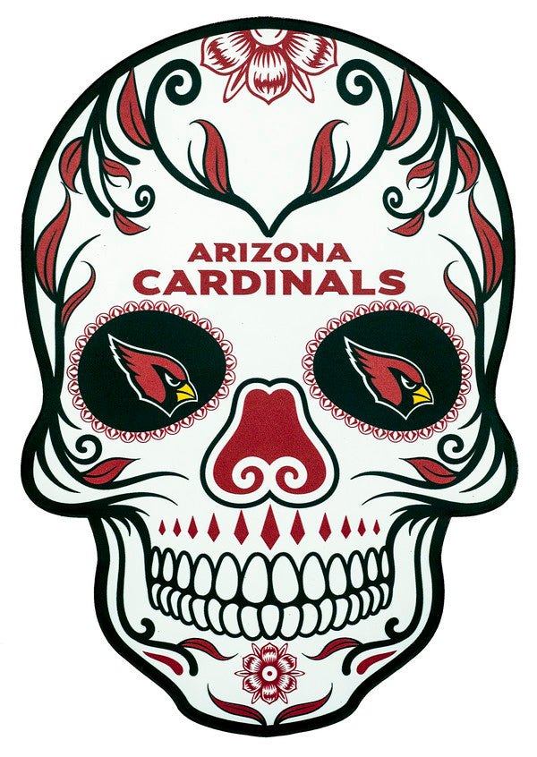 Arizona Cardinals Decal Skull Logo 7X5  Sticker - THE 4TH QUARTER