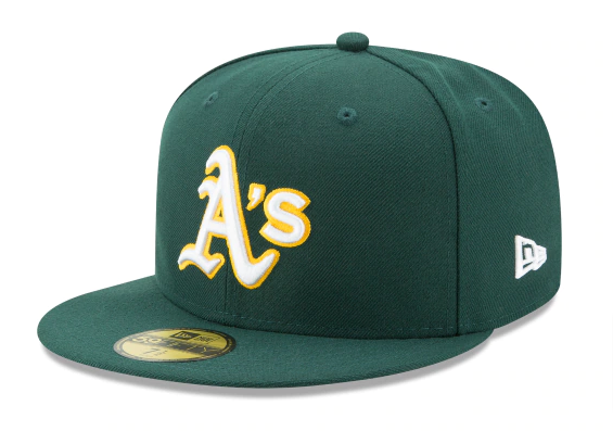 Oakland Athletics Fitted New Era 59FIFTY On Field Green Road Hat - THE 4TH QUARTER