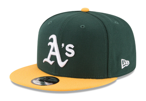 Oakland Athletics Snapback New Era 9Fifty Basic Green Yellow Cap Hat - THE 4TH QUARTER