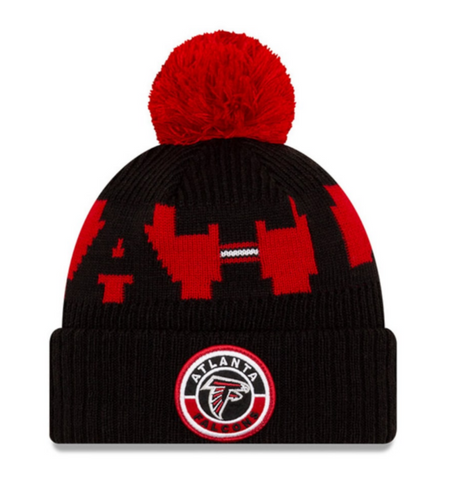 Atlanta Falcons Beanie New Era 2020 NFL Sideline Official Sport Pom Cuffed Knit Hat