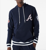Atlanta Braves Mens Sweatshirt New Era Elite Hoodie Navy