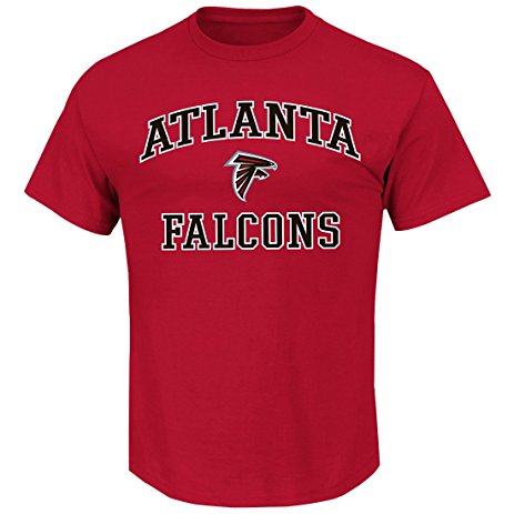 Atlanta Falcons Mens Majestic Heart Soul T-Shirt Red THE 4TH