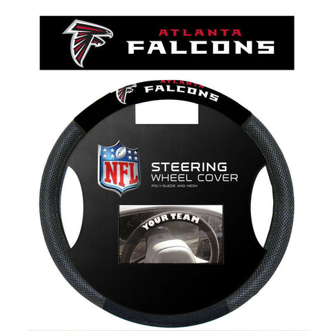 Atlanta Falcons Black Poly-suede & Mesh Steering Wheel Cover