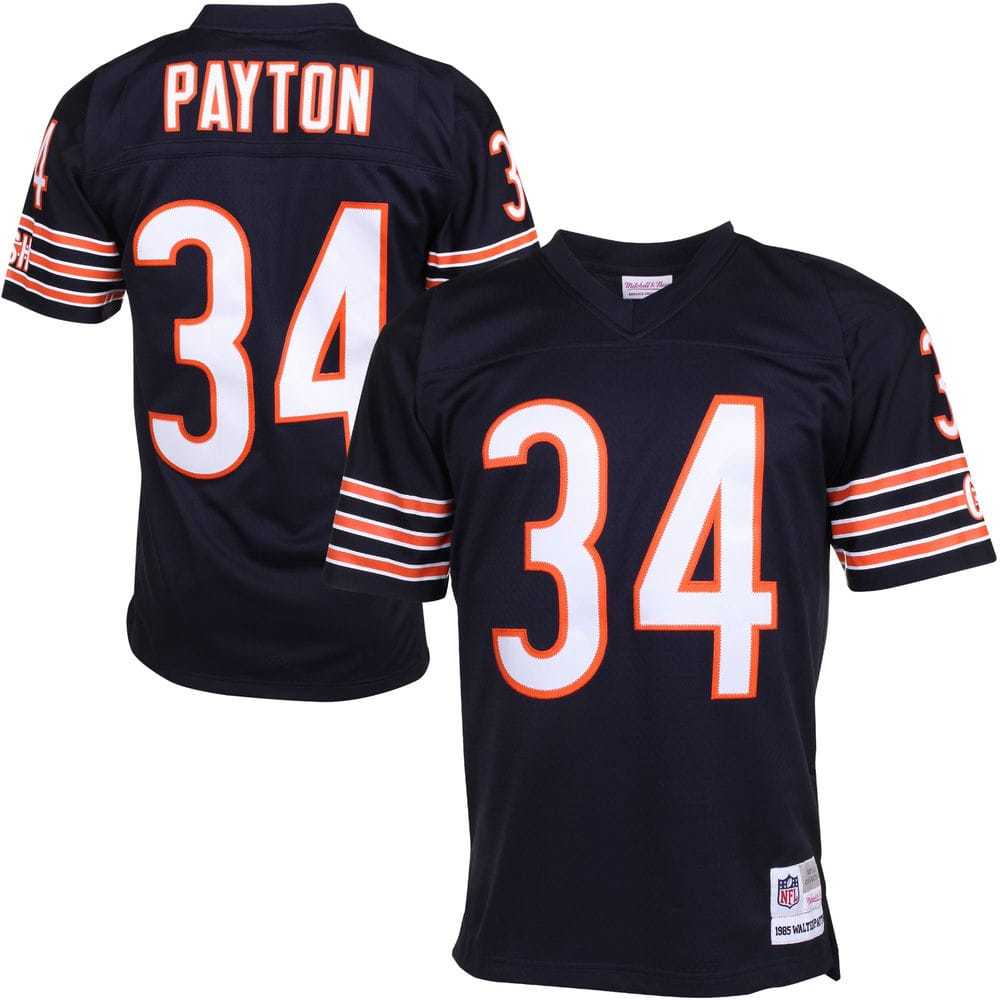 Chicago Bears Mens Mitchell & Ness #34 Payton Throwback Jersey Navy - THE 4TH QUARTER