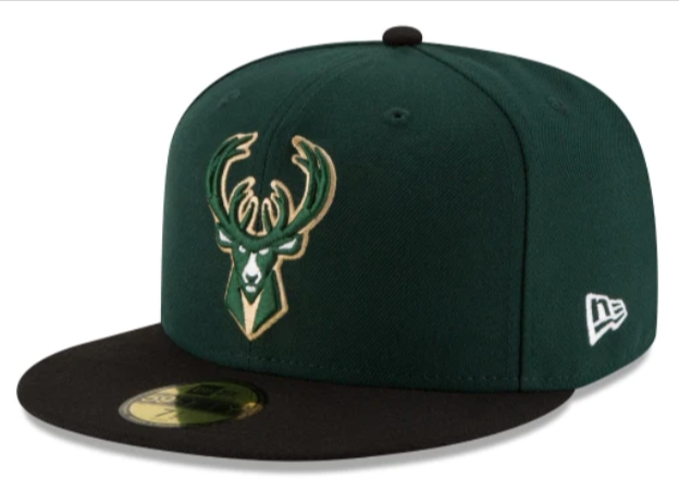 Milwaukee Bucks Fitted 59Fifty New Era Cap Hat 2 Tone Green Black - THE 4TH QUARTER