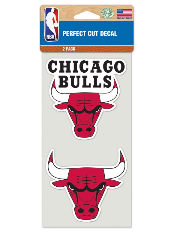 Chicago Bulls 4x4 Perfect Cut Decal 2 Pack - THE 4TH QUARTER