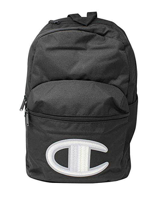 Champion Supercize Backpack Black with Grey Floss Stitch C Logo - THE 4TH QUARTER