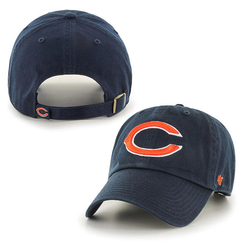 Chicago Bears Strapback 47 Brand Navy Clean Up Adjustable Hat Cap