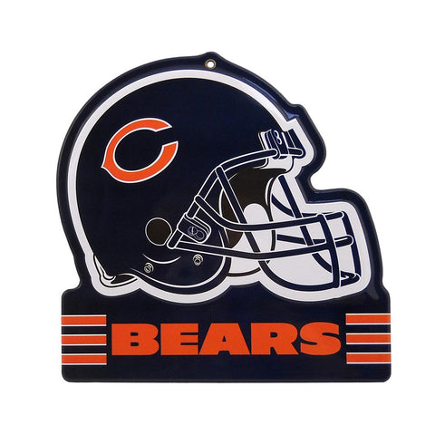 Chicago Bears Embossed Metal Helmet Sign, 8" x 8"