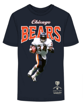 Chicago Bears T-Shirt Mitchell & Ness Sideline N&N Tee Walter Peyton Navy - THE 4TH QUARTER