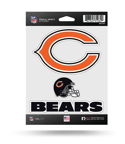 Chicago Bears Sticker Triple Spirit Pack - THE 4TH QUARTER