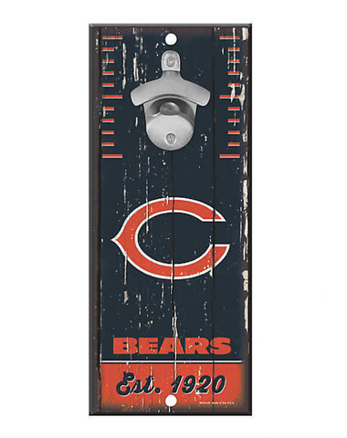 Chicago Bears 5X11 Wood Bottle Opener Sign
