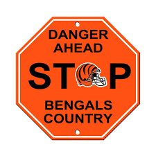 Cincinnati Bengals Bar Home Decor Plastic Stop Sign