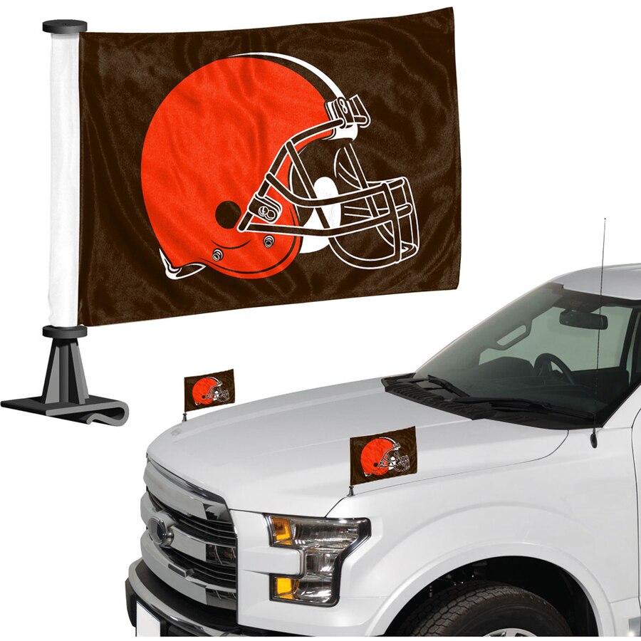 Cleveland Browns Auto Ambassador 2PC Car Mini Flag Set - THE 4TH QUARTER
