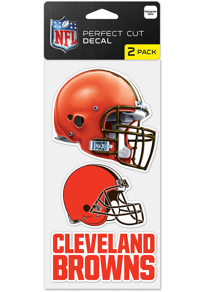 Cleveland Browns 4x4 Perfect Cut Decal 2 Pack Throwback - THE 4TH QUARTER