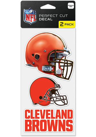 Cleveland Browns 4x4 Perfect Cut Decal 2 Pack Throwback