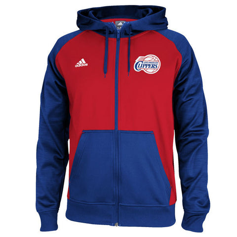 Los Angeles Clippers Mens Adidas Pregame Hooded Full Zip Sweatshirt