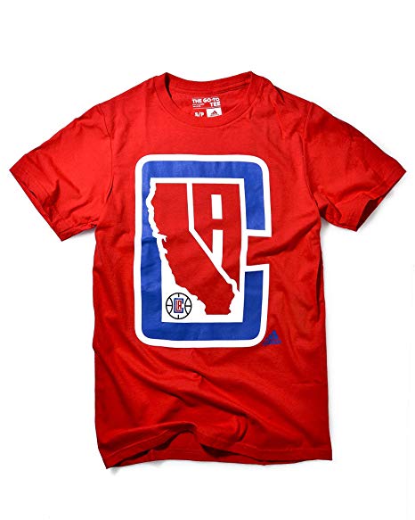Los Angeles Clippers Mens T-Shirt Adidas State Logo Red - THE 4TH QUARTER