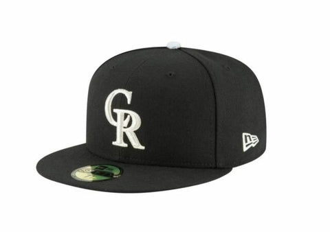 Colorado Rockies Fitted New Era 59Fifty Alternate Silver Logo Black Cap Hat