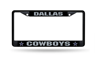 Dallas Cowboys Chrome License Plate Frame Black - THE 4TH QUARTER