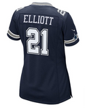 Dallas Cowboys Womens Jersey Nike 60th Anniversary Ezekiel Elliott #21 Navy Replica