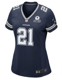 Dallas Cowboys Womens Jersey Nike 60th Anniversary Ezekiel Elliott #21 Navy Replica