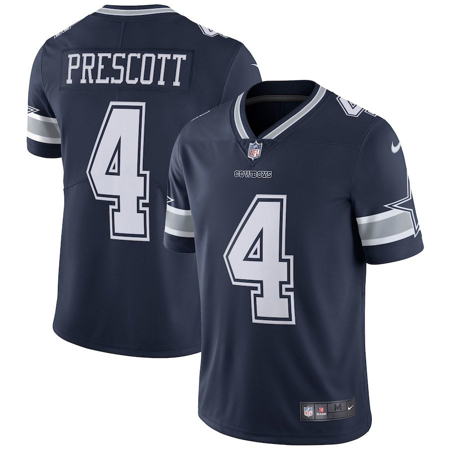 Dallas Cowboys Mens Jersey #4 Dak Prescott Nike Vapor Untouchable Limited Player Navy - THE 4TH QUARTER