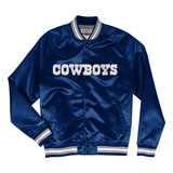 Dallas Cowboys Mens Jacket Mitchell & Ness Light Satin Blue