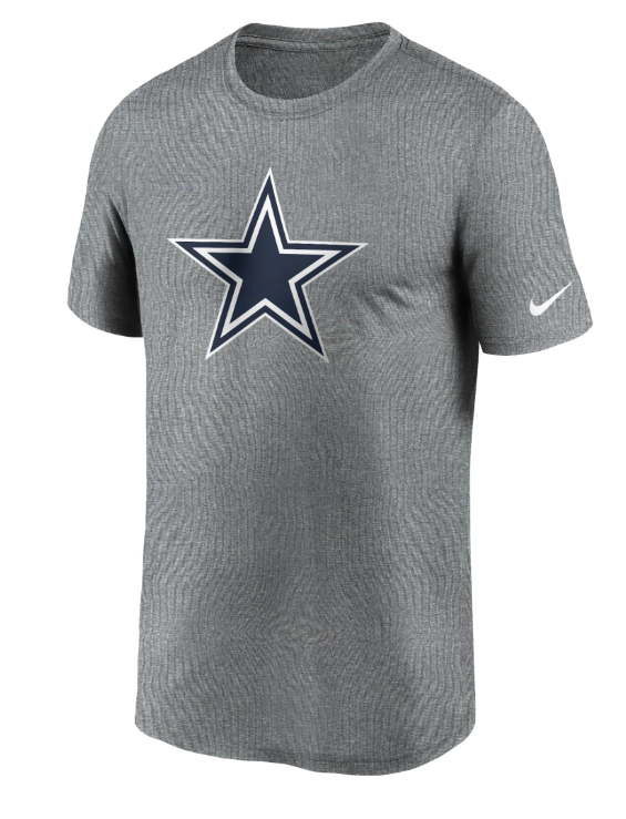 Dallas Cowboys Mens T-Shirt Nike Logo Legend Performance Tee Heathered Gray - THE 4TH QUARTER