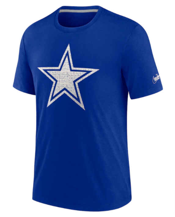 Dallas Cowboys Mens T-Shirt Nike Playback Logo Tee Royal - THE 4TH QUARTER