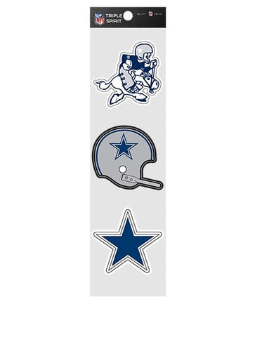 Dallas Cowboys Retro Triple Spirit Decal 3 Pack Stickers