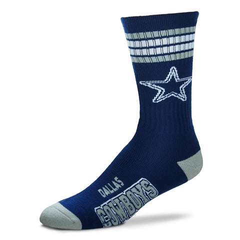 Dallas Cowboys Socks 4-Stripe Long Deuce Team Color Performance
