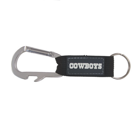 Dallas Cowboys Wordmark Keychian Carabiner and Bottle Opener