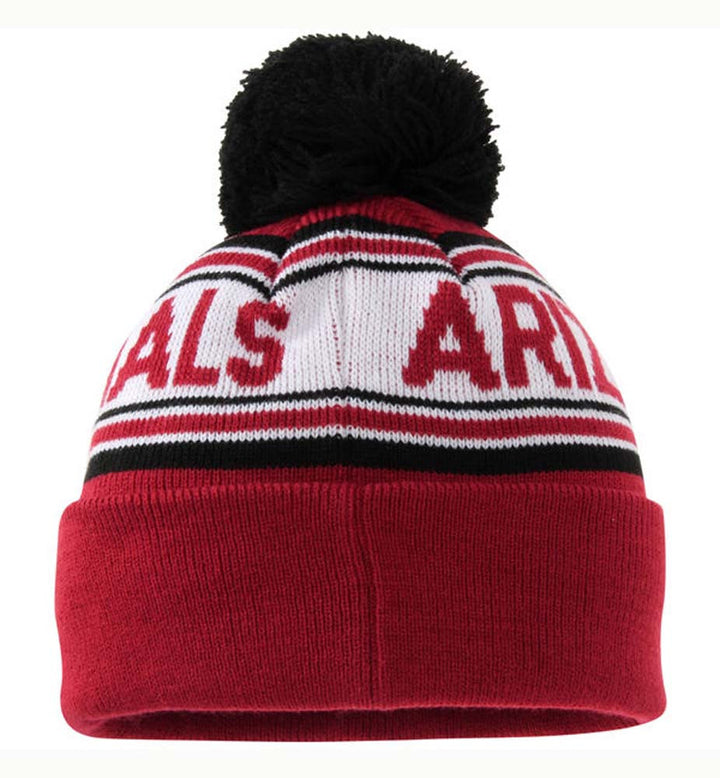 Arizona Cardinals Kids (4-7) Pom Cuff Embroidered Beanie Cap Burgundy - THE 4TH QUARTER