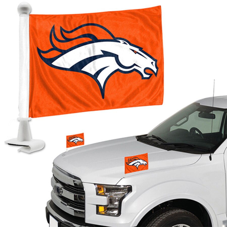 Denver Broncos Auto Ambassador 2PC Car Mini Flag Set - THE 4TH QUARTER
