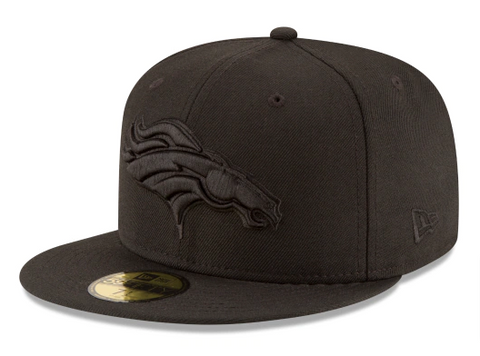 Denver Broncos Fitted New Era 59Fifty Black on Black Cap Hat