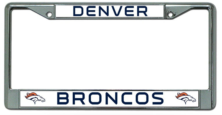 Denver Broncos Chrome Auto Licensed Plate Frame - THE 4TH QUARTER