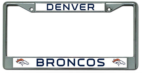 Denver Broncos Chrome Auto Licensed Plate Frame - THE 4TH QUARTER