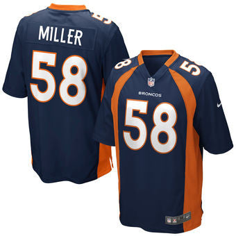 Denver Broncos Mens Von Miller #58 Nike Navy Blue Replica Alternate Game Jersey - THE 4TH QUARTER