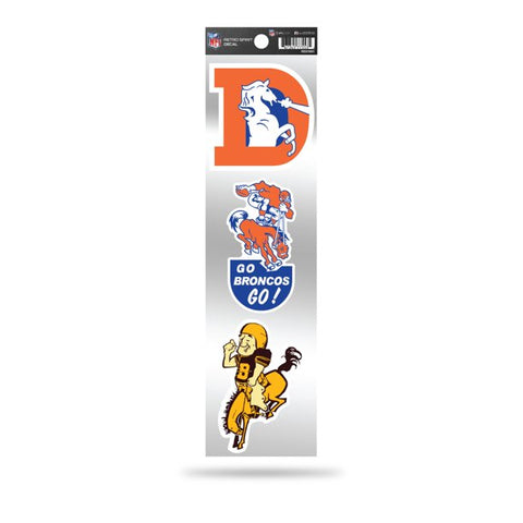 Denver Broncos Retro Triple Spirit Decal 3 Pack Stickers