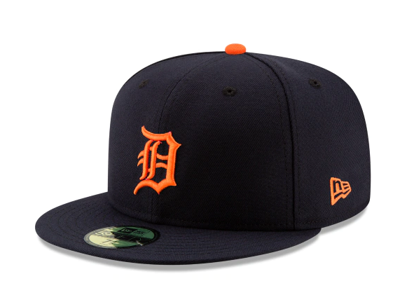 Detroit Tigers Fitted New Era 59Fifty Road Authentic Cap Hat Navy - THE 4TH QUARTER