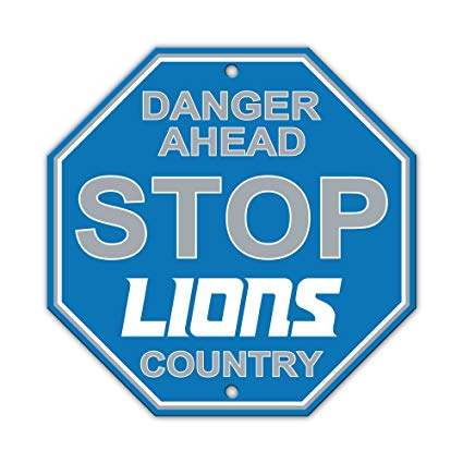 Detroit Lions Bar Home Decor Plastic Stop Sign
