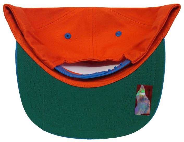 Delaware State Hornets Snapback Script Retro Cap Hat 2 Tone Orange Blue - THE 4TH QUARTER